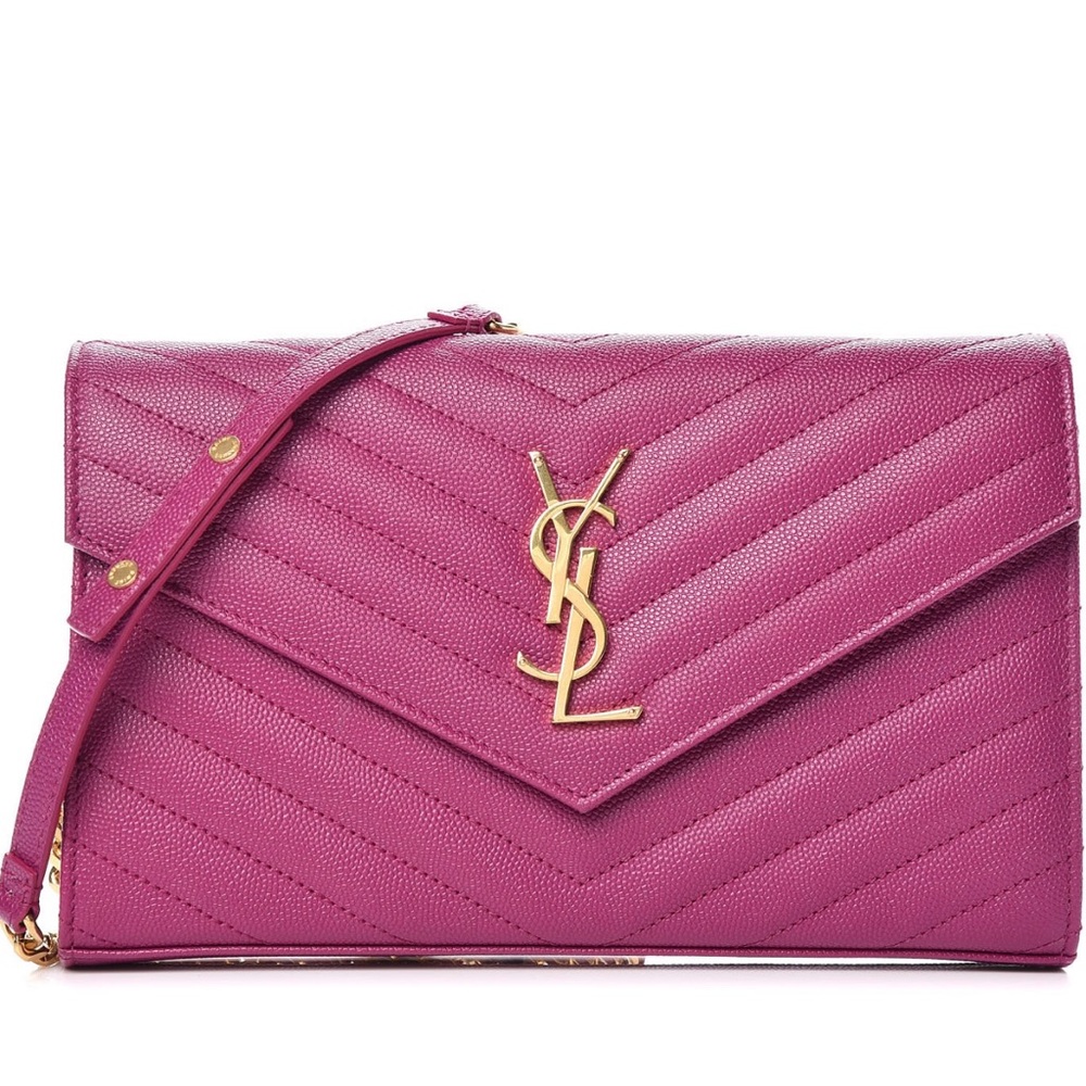 Yves Saint Laurent Fuchsia Quilted Clutch